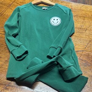 Green new Long Sleeve Shirt and pant set with Smiley Patch